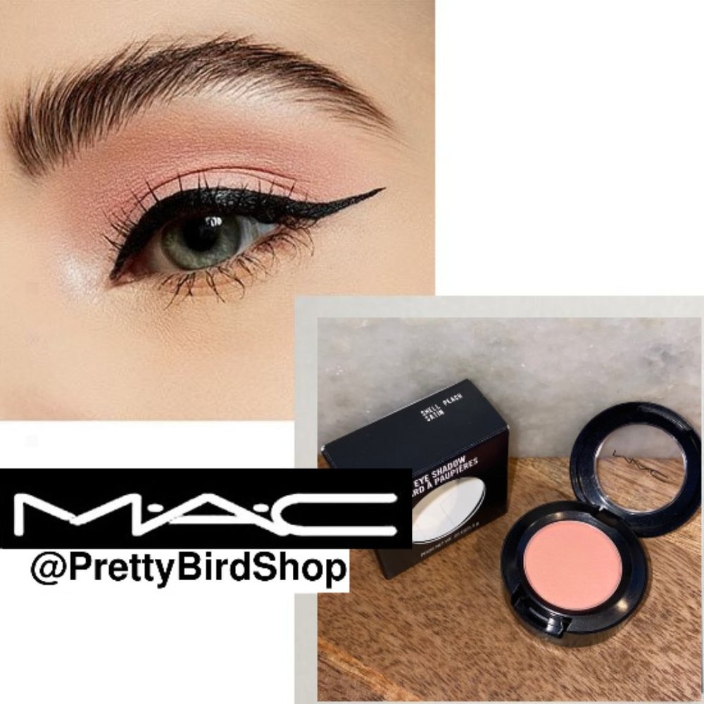 MAC SHELL PEACH eyeshadow NIB Satin neutral nude pink coral natural - Picture 2 of 5